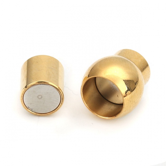 Picture of 304 Stainless Steel Magnetic Clasps Gold Plated 21mm( 7/8") x 10mm( 3/8"), 1 Piece