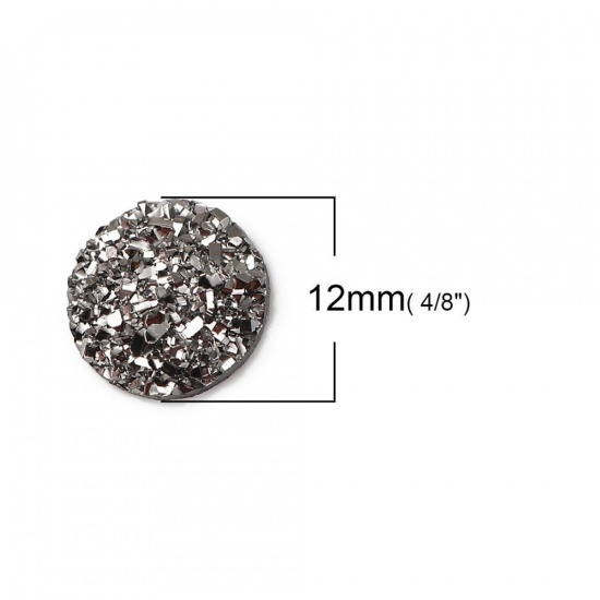 Picture of Resin Druzy/ Drusy Dome Seals Cabochon Round At Random 12mm( 4/8") Dia., 50 PCs