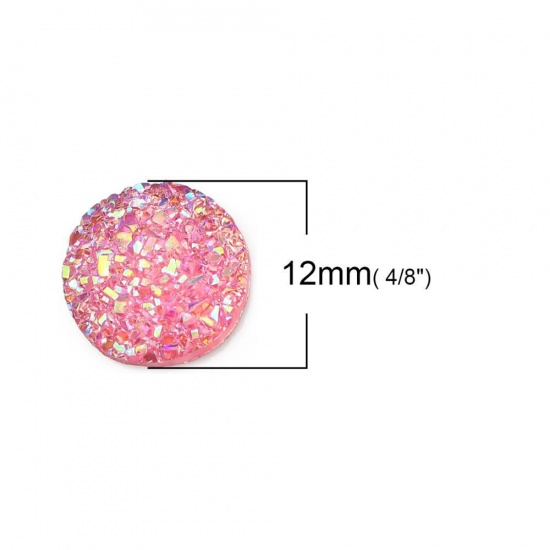 Picture of Resin Druzy/ Drusy Dome Seals Cabochon Round At Random 12mm( 4/8") Dia., 50 PCs