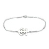 Imagen de 304 Acero Inoxidable Pulseras Tono de Plata Corazón Heartbeat/ Electrocardiogram 18.5cm longitud, 1 Unidad