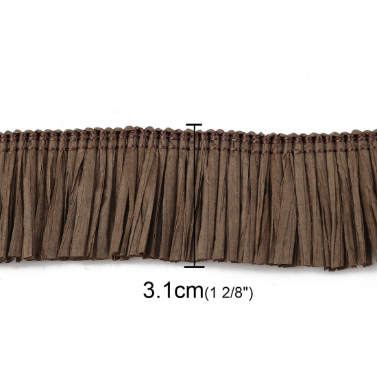 Picture of Raffia Jewelry Thread Cord (For DIY Tassel Pendants) Brown 31mm(1 2/8"), 1 Yard