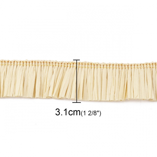 Picture of Raffia Jewelry Thread Cord (For DIY Tassel Pendants) Beige 31mm(1 2/8"), 1 Yard