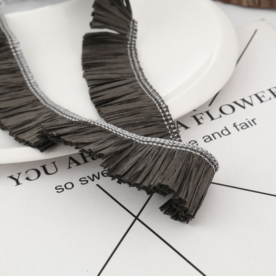 Picture of Raffia Jewelry Thread Cord (For DIY Tassel Pendants) Dark Brown 31mm(1 2/8"), 1 Yard