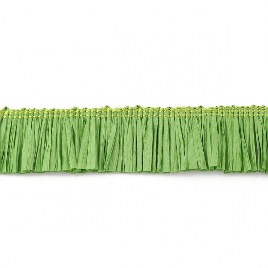 Picture of Raffia Jewelry Thread Cord (For DIY Tassel Pendants) Green 31mm(1 2/8"), 1 Yard