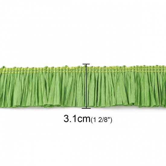 Picture of Raffia Jewelry Thread Cord (For DIY Tassel Pendants) Green 31mm(1 2/8"), 1 Yard