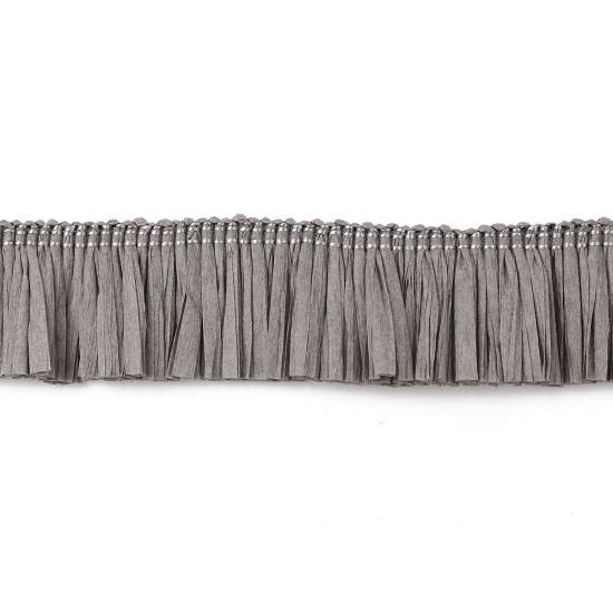Picture of Raffia Jewelry Thread Cord (For DIY Tassel Pendants) Gray 27mm(1 1/8"), 1 Yard