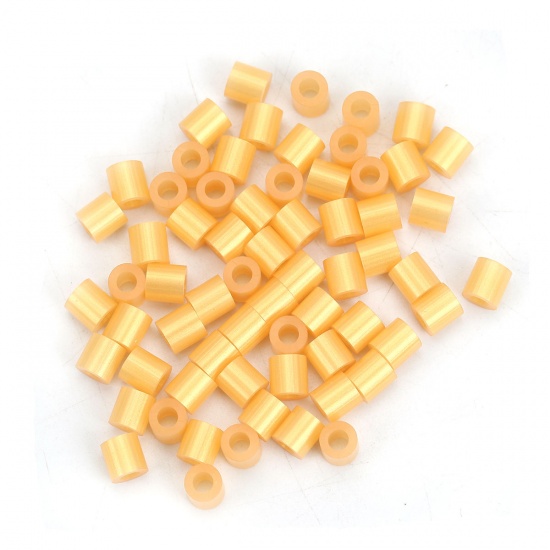 EVA パーラービーズ 円筒形 金黄色 5mm x 5mm、 1000 個 の画像