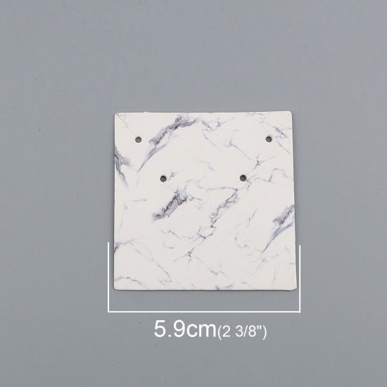 Image de Présentoir de Bijoux Papier Carré Gris Texture, 59mm x 59mm, 50 Pcs
