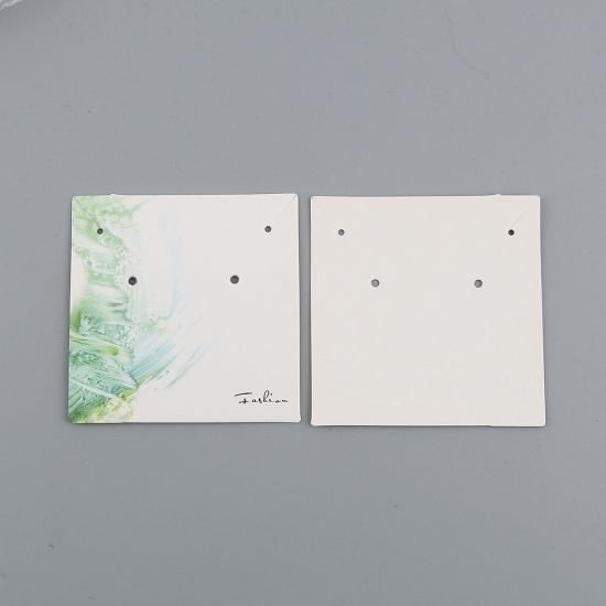 Immagine di Carta Cartoncini Espositori per Gioielli Quadrato Verde Chiaro 59mm x 59mm, 50 Fogli