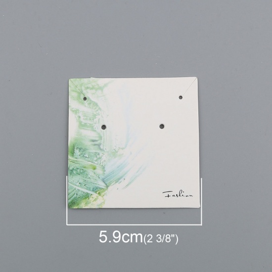Image de Présentoir de Bijoux Papier Carré Vert Clair 59mm x 59mm, 50 Pcs