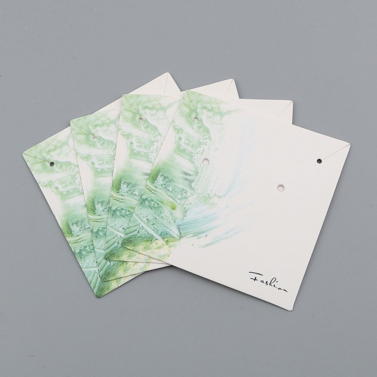 Immagine di Carta Cartoncini Espositori per Gioielli Quadrato Verde Chiaro 59mm x 59mm, 50 Fogli