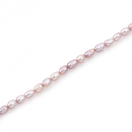 Immagine di Naturale Perla Perline Ovale Colore Viola 4.5mm x 3mm - 4mm x 3mm, Lunghezza: 36cm, 5 Fili (Circa 100 Pz/Treccia)
