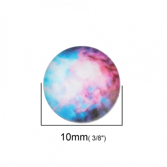 Immagine di Vetro Cupola Dome Seals Cabochon Tondo Flatback A Random Galassia Universo Disegno 8mm Dia, 40 Pz