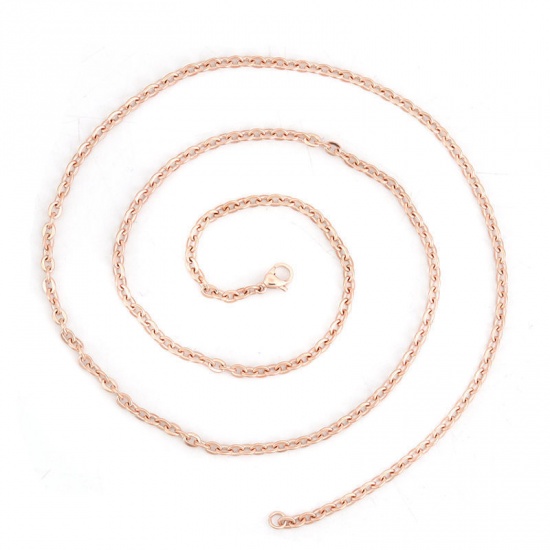 Bild von 304 Edelstahl Gliederkette Kette Halskette Rosegold 60cm lang, Kettengröße: 4x3mm, 1 Strang