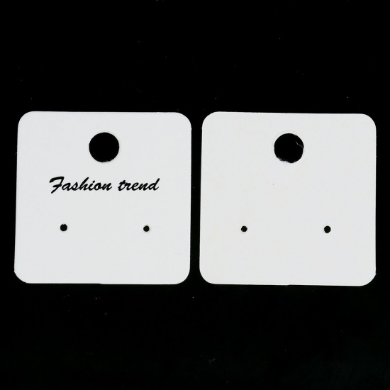 Picture of Paper Jewelry Display Card Square Black & White Message Pattern 40mm x 40mm, 100 Sheets