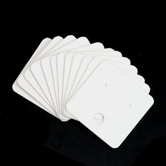 Picture of Paper Jewelry Display Card Square White 40mm x 40mm, 100 Sheets