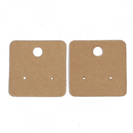 Bild von Papier Schmuck Samtkarten Quadrat Hell Kaffeebraun 40mm x 40mm, 100 Blätter