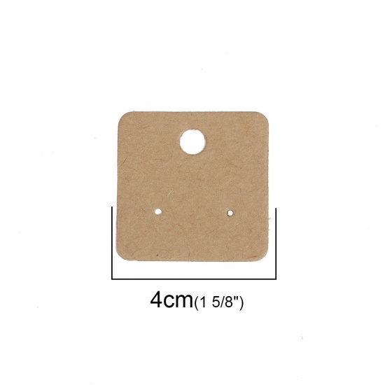 Picture of Paper Jewelry Display Card Square Light Coffee 40mm x 40mm, 100 Sheets
