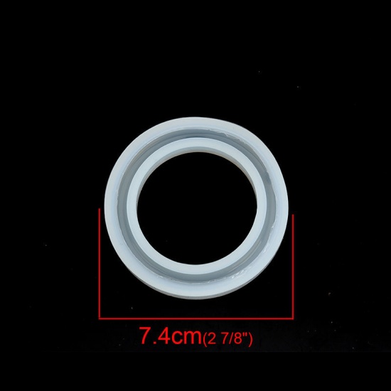Immagine di Silicone Muffa della Resina per Gioielli Rendendo Bracciale Bianco 8cm Dia. 2 Pz