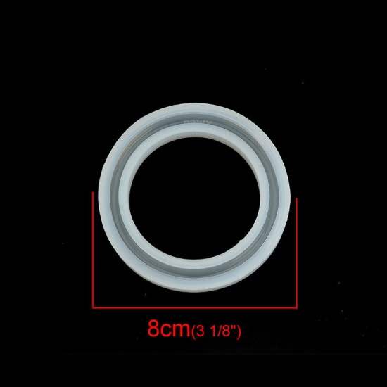 Immagine di Silicone Muffa della Resina per Gioielli Rendendo Bracciale Bianco 8cm Dia. 2 Pz