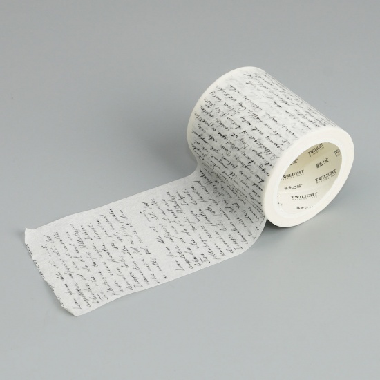 Picture of Paper Adhesive Washi Tape White Message 50mm, 1 Piece (Approx 8 M/Roll)