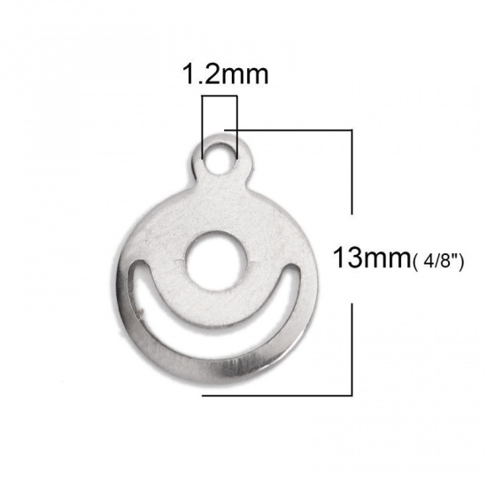 Picture of 304 Stainless Steel Chain Tail Extender Charms Irregular Silver Tone 14mm x 12mm, 10 PCs