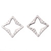 Picture of 304 Stainless Steel Chain Tail Extender Charms Irregular Silver Tone 14mm x 12mm, 10 PCs