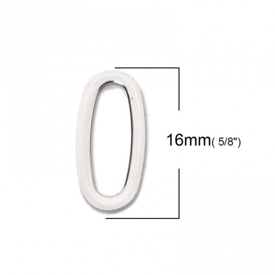Picture of 304 Stainless Steel Chain Tail Extender Charms Oval Silver Tone 12mm x 5mm, 10 PCs
