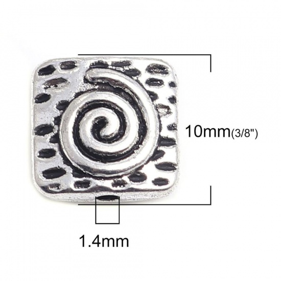 Picture of Zinc Based Alloy Ocean Jewelry Beads Dolphin Animal Antique Silver Color 18mm x 13mm, Hole: Approx 1.2mm, 50 PCs