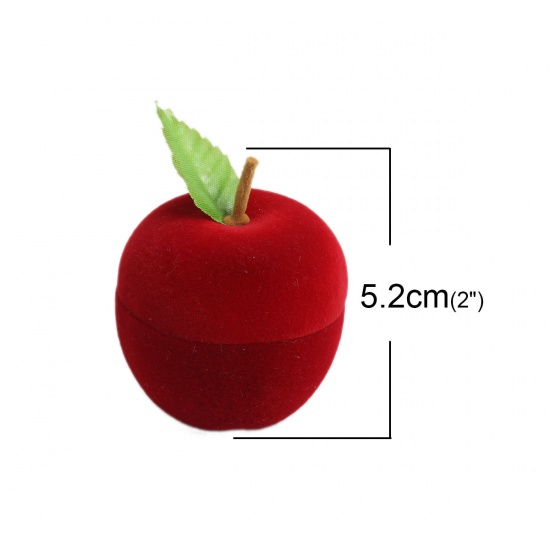 Immagine di Velluto & Ferro Regalo di Gioielli Contenitore di Monili Mela Rosso 52mm x 43mm , 1 Pz