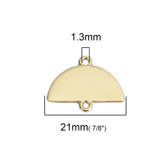 Immagine di Lega di Zinco Pendenti Charms Connettori Accessori Rettangolo Colore Oro 18K 18mm x 9mm, 10 Pz