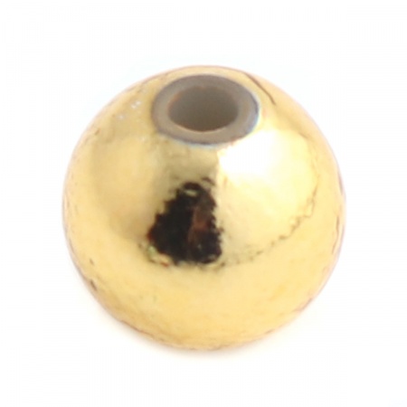 Acrylic Beads Round Golden Yellow Plating About 10mm Dia., Hole: Approx 2.2mm, 200 PCs