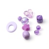 Bild von Acryl Spacer Perlen Zwischenperlen Zufällig mix Lila AB Farbe ca. 18 x 13mm - 6mm, Loch:ca. 9.7mm x 6.4mm - 1.5mm, 100 Gramm