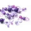 Bild von Acryl Spacer Perlen Zwischenperlen Zufällig mix Lila AB Farbe ca. 18 x 13mm - 6mm, Loch:ca. 9.7mm x 6.4mm - 1.5mm, 100 Gramm