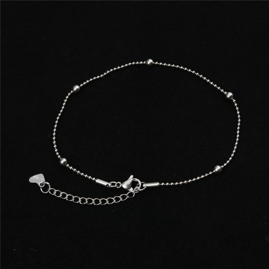 Picture of 304 Stainless Steel Anklet Silver Tone 23.5cm(9 2/8") long, 1 Piece