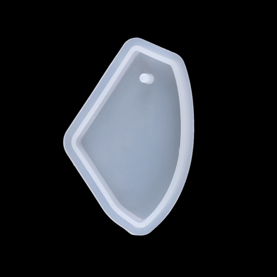Immagine di Silicone Muffa della Resina per Gioielli Rendendo Rettangolo Bianco 80mm x 46mm, 1 Pz