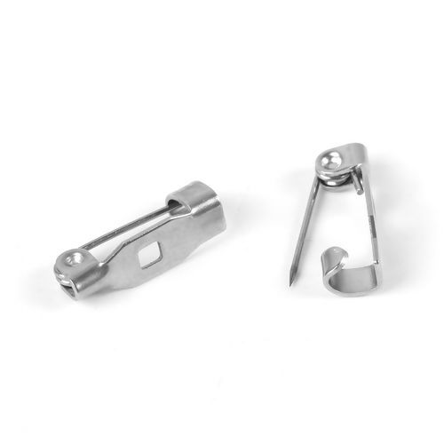 Immagine di 304 Acciaio Inossidabile Spilla Accessori Rettangolo Tono Argento 14mm x 4mm, 20 Pz