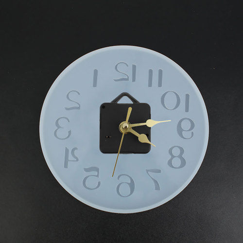 Immagine di Silicone Muffa della Resina per Gioielli Rendendo Orologio Bianco Numero 15.3cm Dia. 1 Pz