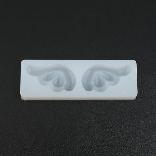 Immagine di Silicone Muffa della Resina per Gioielli Rendendo Ali Bianco 8.1cm x 2.7cm, 1 Pz