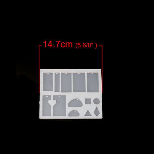 シリコーン シリコン型・モールド 長方形 白 キー 14.7cm x 12.3cm、 1 個 の画像