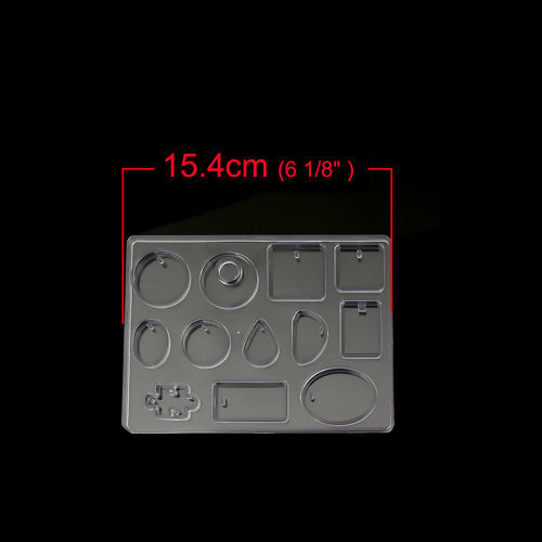 Imagen de Silicone Resin Mold For Jewelry Making Rectangle Transparent Clear Drop 15.4cm(6 1/8") x 11.5cm(4 4/8"), 1 Piece