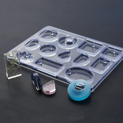 Picture of Silicone Resin Mold For Jewelry Making Rectangle Transparent Clear Drop 15.4cm(6 1/8") x 11.5cm(4 4/8"), 1 Piece