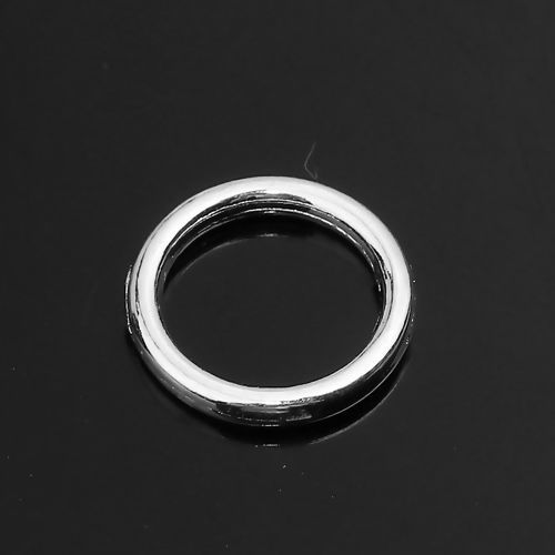 Picture of 1.4mm Zinc Based Alloy Closed Soldered Jump Rings Findings Silver Plated 10mm Dia, 300 PCs