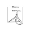 Picture of Zinc Based Alloy College Jewelry Charms Ruler Antique Silver Color 24mm(1") x 18mm( 6/8"), 50 PCs