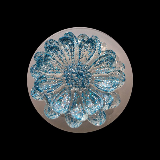 Immagine di Silicone Muffa della Resina per Gioielli Rendendo Tondo Bianco Fiore 4.3cm Dia. 2 Pz