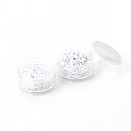 Picture of PVC Resin Jewelry Tools DIY Making Craft Diamond Shape White AB Color 30mm(1 1/8") Dia., 5 PCs