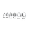 Picture of Stainless Steel Cord End Caps Cylinder Silver Tone Mixed (Fits 8mm - 3.3mm Cord) 14mm x9mm( 4/8" x 3/8") 9mm x4mm( 3/8" x 1/8"), 1 Box (Approx 48 PCs)