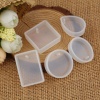 Picture of Silicone Resin Mold For Jewelry Making Mixed White 33mm(1 2/8") x 23mm( 7/8"), 28mm(1 1/8") Dia., 2 Sets (5 PCs/Set)
