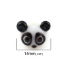 Imagen de Estilo Japones Cuentas Vidrio Murano de Panda , Negro & Blanco 14mm x 11mm, Agujero: acerca de 2.5mm, 2 Unidades