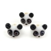 Imagen de Estilo Japones Cuentas Vidrio Murano de Panda , Negro & Blanco 14mm x 11mm, Agujero: acerca de 2.5mm, 2 Unidades